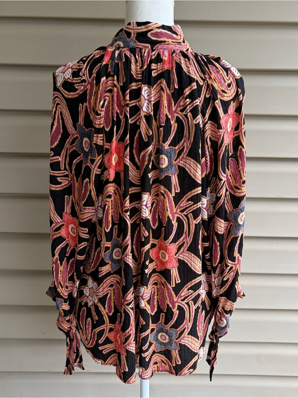 •Christian Siriano• Bohemian Floral Peasant Top - Size Large - Picture 5 of 8
